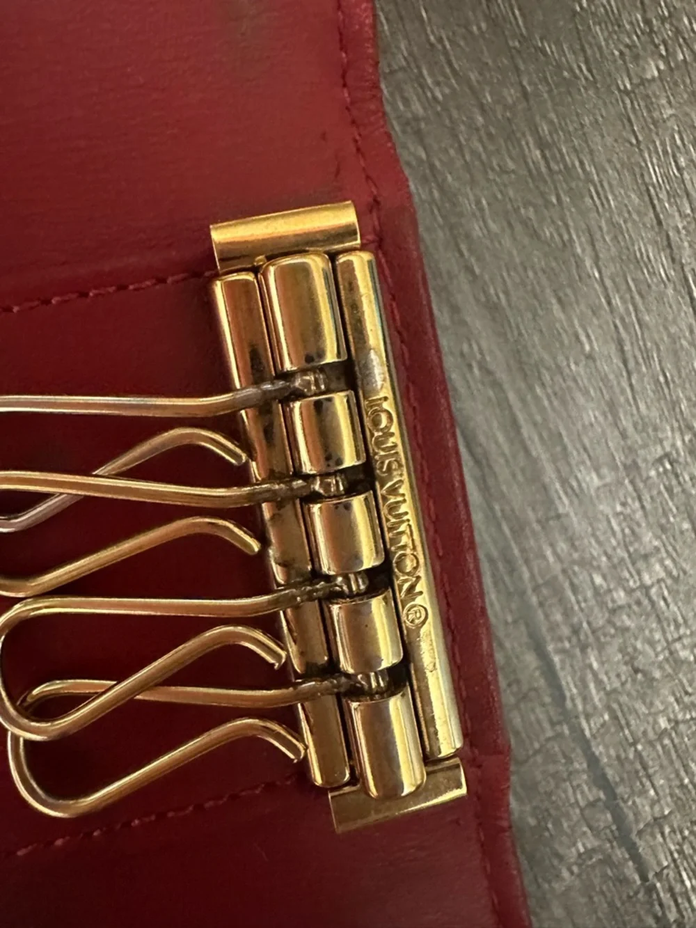 Louis Vuitton Red Vernis Embossed Monogram Key Holder